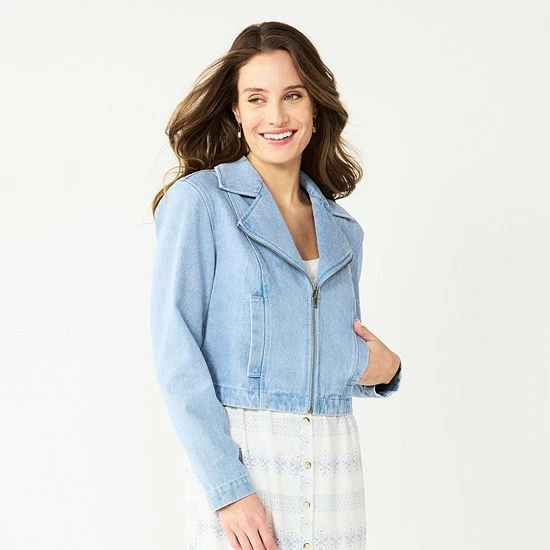Women's Sonoma Goods For Life® X Lauren Lane Denim Jacket Light Blue Wash 8 Women's Sonoma Goods For Life® X Lauren Lane Denim Jacket Light Blue Wash - Image 6