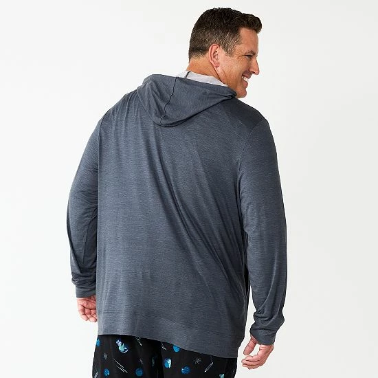Big & Tall Sonoma Goods For Life® Full-Zip Hoodie Charcoal Space Dye 4 Big & Tall Sonoma Goods For Life® Full-Zip Hoodie Charcoal Space Dye - Image 2