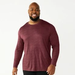 Big & Tall Sonoma Goods For Life® Lush Luxe Crewneck Tee Proteus Plum Space Dye