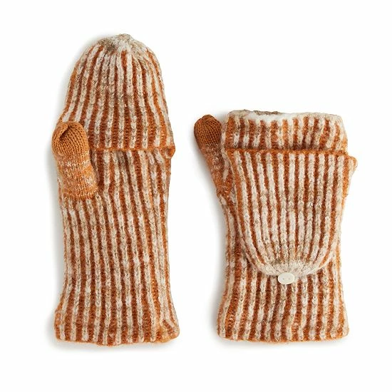 Women's Sonoma Goods For Life® Knit Spacedye Pop Top Gloves Rust 5 Women's Sonoma Goods For Life® Knit Spacedye Pop Top Gloves Rust - Image 3