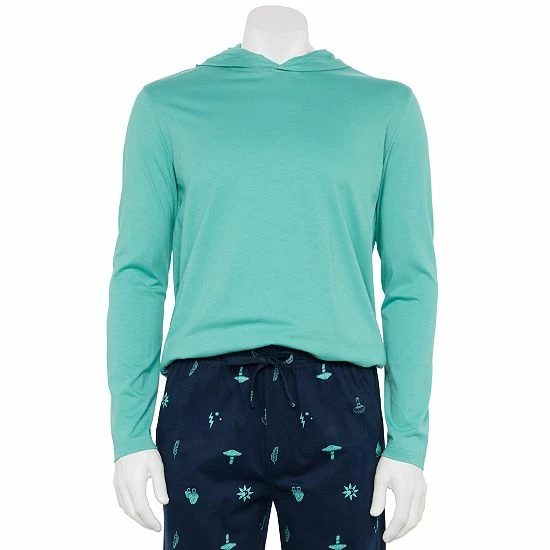 Men's Sonoma Goods For Life® Hooded Top & Pants Pajama Set Blue Mushrooms 8 Men's Sonoma Goods For Life® Hooded Top & Pants Pajama Set Blue Mushrooms - Image 6