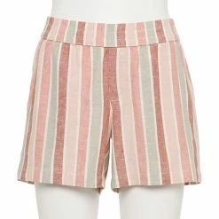 Women's Sonoma Goods For Life® 5" Pull-On Easy Shorts Rust Stripe -Sonoma Goods For Life shop unnamed file 9328