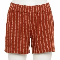 Women's Sonoma Goods For Life® 5" Pull-On Easy Shorts Rust Stripe -Sonoma Goods For Life shop unnamed file 9329