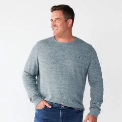 Big & Tall Sonoma Goods For Life® Modern-Fit Thermal Crewneck Pullover Dark Blue