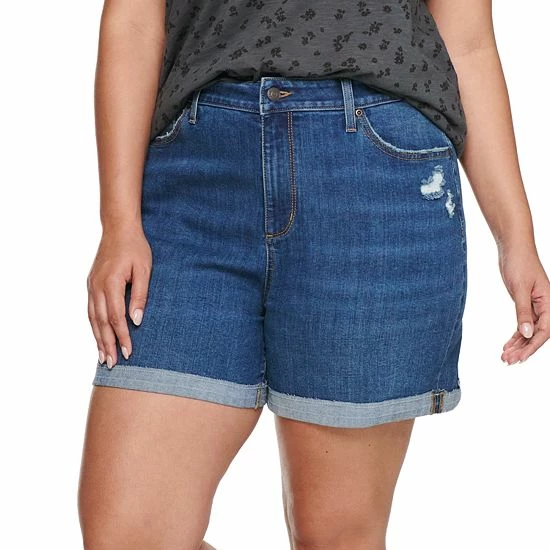 Plus Size Sonoma Goods For Life® Premium High-Waist Denim Shorts Broadway 5 Plus Size Sonoma Goods For Life® Premium High-Waist Denim Shorts Broadway - Image 3
