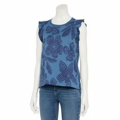 Women's Sonoma Goods For Life® French Terry Flutter-Sleeve Top Teal -Sonoma Goods For Life shop unnamed file 9426