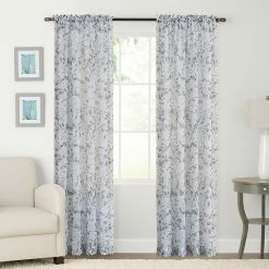 Sonoma Goods For Life® 2-pack Sheer Crushed Voile Gardener Floral Print Window Curtain