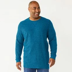 Big & Tall Sonoma Goods For Life® Modern-Fit Thermal Crewneck Pullover Dark Blue -Sonoma Goods For Life shop unnamed file 951