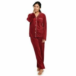 Petite Sonoma Goods For Life® Velour Long Sleeve Pajama Shirt & Pajama Pants Sleep Set Navy Fairisle -Sonoma Goods For Life shop unnamed file 9535