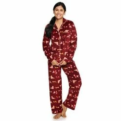 Petite Sonoma Goods For Life® Velour Long Sleeve Pajama Shirt & Pajama Pants Sleep Set Navy Fairisle -Sonoma Goods For Life shop unnamed file 9536