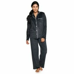Petite Sonoma Goods For Life® Velour Long Sleeve Pajama Shirt & Pajama Pants Sleep Set Navy Fairisle -Sonoma Goods For Life shop unnamed file 9540