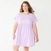 Plus Size Sonoma Goods For Life® Ruffled A-Line Mini Dress Gray -Sonoma Goods For Life shop unnamed file 9649