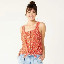 Women's Sonoma Goods For Life® Tie-Hem Squareneck Tank Pink Blue Multi Stripe 14 Women's Sonoma Goods For Life® Tie-Hem Squareneck Tank Pink Blue Multi Stripe -Sonoma Goods For Life shop unnamed file 9711