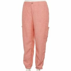 Plus Size Sonoma Goods For Life® Utility Jogger Pants Olive Linen