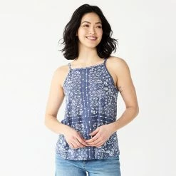 Women's Sonoma Goods For Life® Squareneck Camisole Navy Bandana -Sonoma Goods For Life shop unnamed file 9740