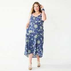 Plus Size Sonoma Goods For Life® Tiered Maxi Dress Lilac Stripe -Sonoma Goods For Life shop unnamed file 9755