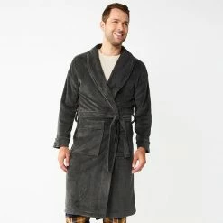 Men's Sonoma Goods For Life® Plush Robe Carbon Copy -Sonoma Goods For Life shop unnamed file 978