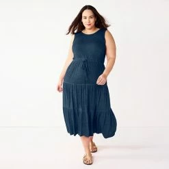 Plus Size Sonoma Goods For Life® Tiered Maxi Tank Dress Coral 7 Plus Size Sonoma Goods For Life® Tiered Maxi Tank Dress Coral -Sonoma Goods For Life shop unnamed file 9794