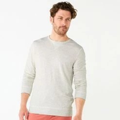 Men's Sonoma Goods For Life® Double Knit Crewneck Light Blue