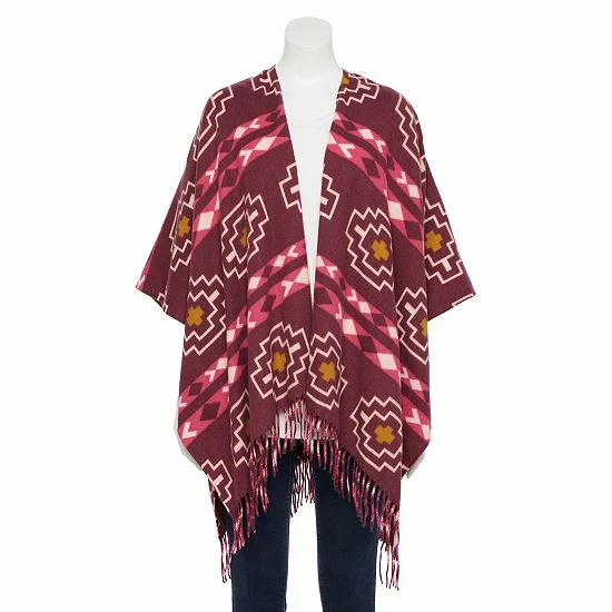 Women's Sonoma Goods For Life® Ikat Geo Print Topper Brown 6 Women's Sonoma Goods For Life® Ikat Geo Print Topper Brown - Image 4
