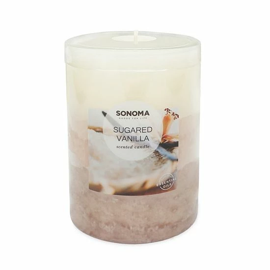 Sonoma Goods For Life® Sugared Vanilla 3" X 4" Pillar Candle 3 Sonoma Goods For Life® Sugared Vanilla 3" X 4" Pillar Candle