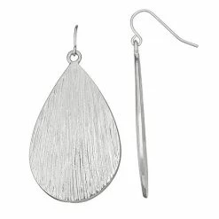 Sonoma Goods For Life® Textured Teardrop Drop Earrings Silver Tone